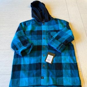 Boys plaid hooded shirt